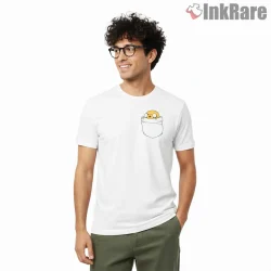 Pocket Jake Peeking Cartoon Minimal Style Shirt on white short sleeve shirt for men graphic tee