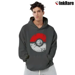 Men’s Pokeball Grunge Pokemon Classic Graphic Pullover Hoodie in charcoal | Cozy, Durable, Modern Fit