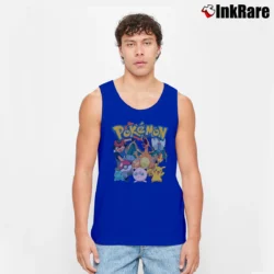 Men’s Pokemon Anniversary Japanese Anime Gamer Gift Tank Top in royal blue | Breathable, Active-Friendly Design