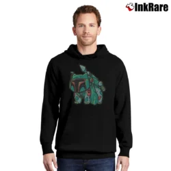 Men’s Pokemon Boba Fett Bulbasaur Mashup Pullover Hoodie in black | Cozy, Durable, Modern Fit
