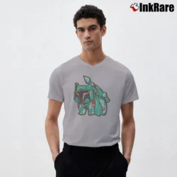Men’s Pokemon Boba Fett Bulbasaur Mashup V-Neck Tee in sport grey | Sharp, Breathable, Everyday Staple