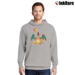 Men’s Pokemon Charizard Classic Cartoon Pullover Hoodie in sport grey | Cozy, Durable, Modern Fit