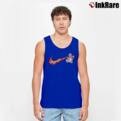Men’s Pokemon Charmander Inspired Graphic Tank Top in royal blue | Breathable, Active-Friendly Design