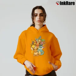 Women’s Pokemon Eevee Evolution Family Cozy Hoodie in orange | Warm, Structured, Stylish