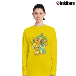 Women’s Pokemon Eevee Evolution Family Long-Sleeve Top in yellow | Sleek, Versatile, All-Season