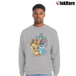 Men’s Pokemon Eevee Evolution Family Crewneck Sweatshirt in sport grey | Cozy Fabric, Clean Style