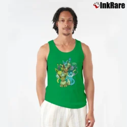 Men’s Pokemon Eevee Evolution Family Tank Top in irish green | Breathable, Active-Friendly Design