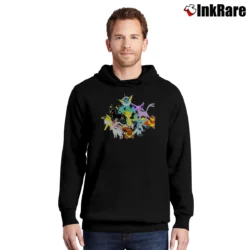 Men’s Pokemon Eevee Evolution Group Pullover Hoodie in black | Cozy, Durable, Modern Fit