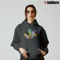 Women’s Pokemon Eevee Evolution Group Cozy Hoodie in charcoal | Warm, Structured, Stylish