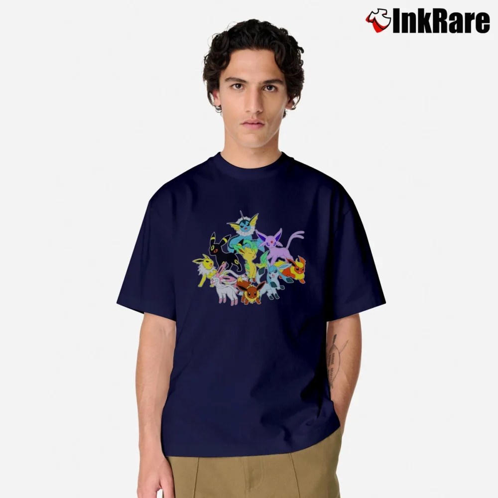 Men’s Pokemon Eevee Evolution Group Classic T-Shirt in navy | Soft, Breathable Everyday Wear