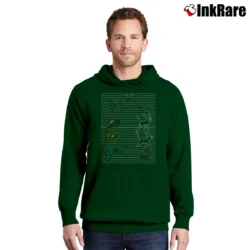 Men’s Pokemon Eevee Evolution Stages Classic Pullover Hoodie in forest green | Cozy, Durable, Modern Fit