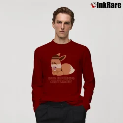 Men’s Pokemon Eevee Good EEVEEning Gentlemen Long-Sleeve Shirt in maroon | Sleek, Lightweight, Year-Round Wear