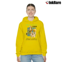 Women’s Pokemon Game Freak 1995 Retro Custom Graphic Cozy Hoodie in yellow | Warm, Structured, Stylish