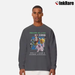 Men’s Pokemon Game Freak 1995 Retro Graphic Long-Sleeve Shirt in charcoal | Sleek, Lightweight, Year-Round Wear