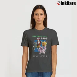 Women’s Pokemon Game Freak 1995 Retro Graphic Signature T-Shirt in charcoal | Soft, Flattering Fit