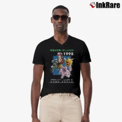 Men’s Pokemon Game Freak 1995 Retro Graphic V-Neck Tee in black | Sharp, Breathable, Everyday Staple
