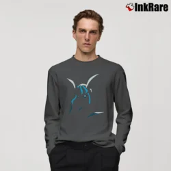 Men’s Pokemon Glaceon Shadow Graphic Long-Sleeve Shirt in charcoal | Sleek, Lightweight, Year-Round Wear