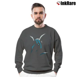 Men’s Pokemon Glaceon Shadow Graphic Crewneck Sweatshirt in charcoal | Cozy Fabric, Clean Style