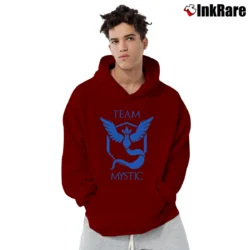 Men’s Pokemon Go Team Mystic Graphic Pullover Hoodie in maroon | Cozy, Durable, Modern Fit