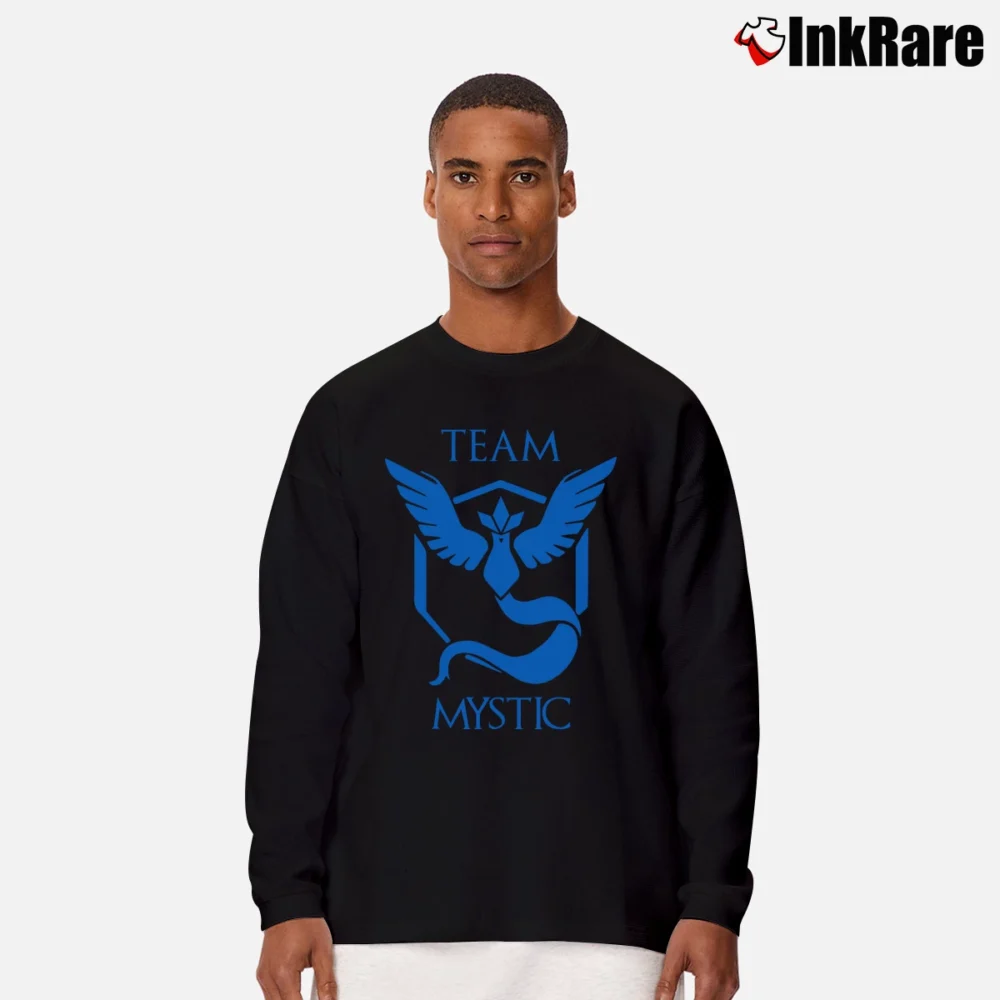 Men’s Pokemon Go Team Mystic Graphic Long-Sleeve Shirt in black | Sleek, Lightweight, Year-Round Wear