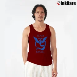 Men’s Pokemon Go Team Mystic Graphic Tank Top in maroon | Breathable, Active-Friendly Design