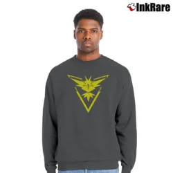 Men’s Pokemon Go Team Valor Instinct Mystic Logo Crewneck Sweatshirt in charcoal | Cozy Fabric, Clean Style