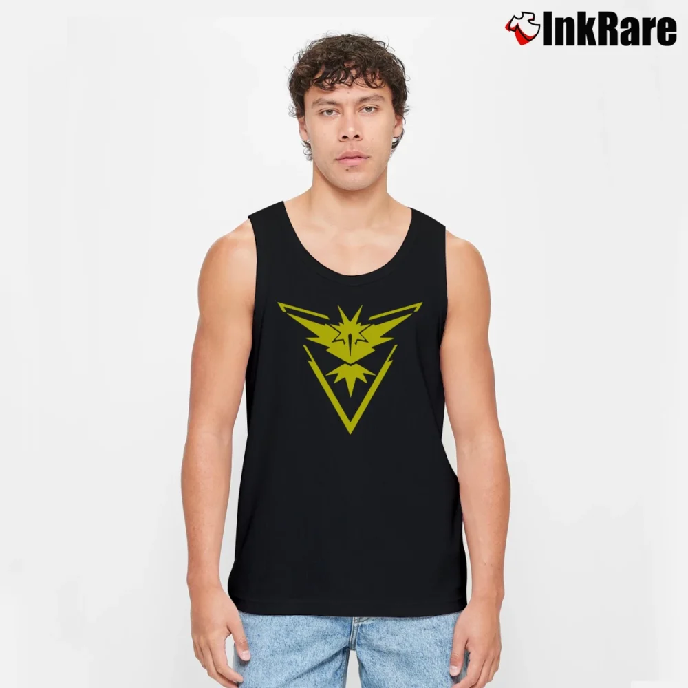 Men’s Pokemon Go Team Valor Instinct Mystic Logo Tank Top in black | Breathable, Active-Friendly Design