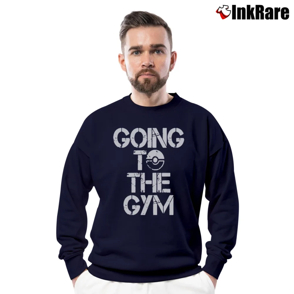 Men’s Pokemon Going To The Gym Crewneck Sweatshirt in navy | Cozy Fabric, Clean Style