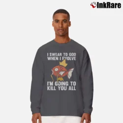 Men’s Pokemon I Swear To God When I Evolve Funny Long-Sleeve Shirt in charcoal | Sleek, Lightweight, Year-Round Wear