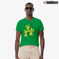 Men’s Pokemon Mimikyu Three Pack Adult V-Neck Tee in irish green | Sharp, Breathable, Everyday Staple