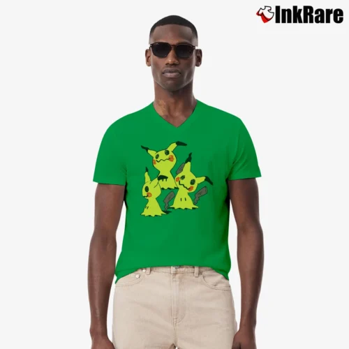 Pokemon Mimikyu Three Pack Adult Men’s V-Neck Tee in irish green – Modern Essential Men’s Pokemon Mimikyu Three Pack Adult V-Neck Tee in irish green | Sharp, Breathable, Everyday Staple