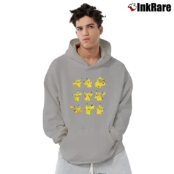 Men’s Pokemon Pikachu Poses Graphic Pullover Hoodie in sport grey | Cozy, Durable, Modern Fit