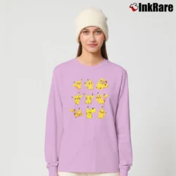Women’s Pokemon Pikachu Poses Graphic Long-Sleeve Top in light pink | Sleek, Versatile, All-Season