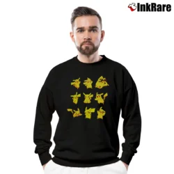 Men’s Pokemon Pikachu Poses Graphic Crewneck Sweatshirt in black | Cozy Fabric, Clean Style