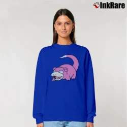 Women’s Pokemon Slowpoke Classic Character Relaxed Sweatshirt in royal blue | Soft, Laid-Back Vibe