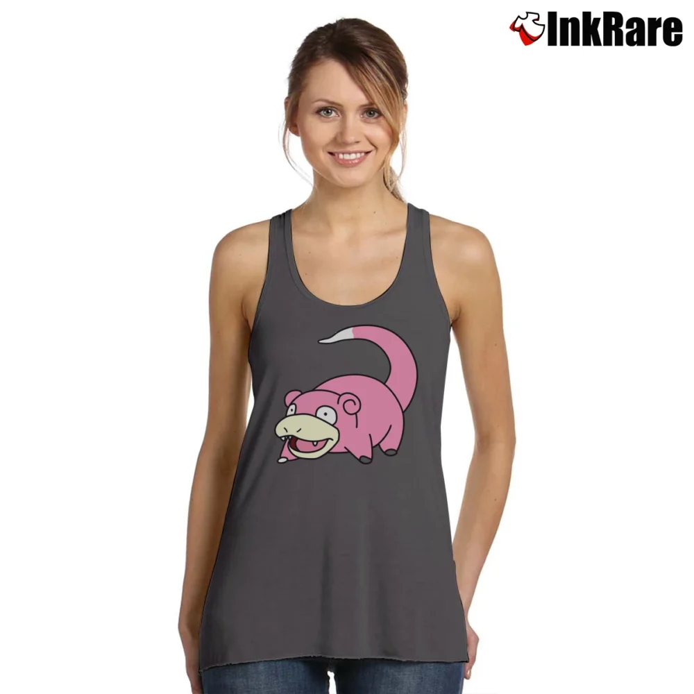 Women’s Pokemon Slowpoke Classic Character Tank Top in charcoal | Lightweight, Movement-Friendly