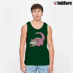 Men’s Pokemon Slowpoke Classic Character Tank Top in forest green | Breathable, Active-Friendly Design