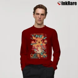 Men’s Pokemon Zone Classic Graphic Long-Sleeve Shirt in maroon | Sleek, Lightweight, Year-Round Wear