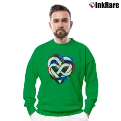 Men’s Polyamory Pride Dragon Graphic LGBTQ Crewneck Sweatshirt in irish green | Cozy Fabric, Clean Style