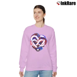 Women’s Polyamory Pride Dragon Graphic LGBTQ Relaxed Sweatshirt in light pink | Soft, Laid-Back Vibe