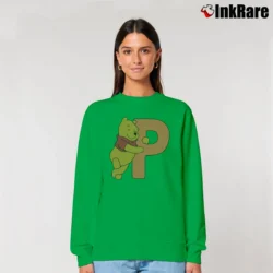 Women’s Pooh And Tigger Disney Cartoon Character 90s Relaxed Sweatshirt in irish green | Soft, Laid-Back Vibe