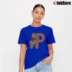 Women’s Pooh And Tigger Disney Cartoon Character 90s Signature T-Shirt in royal blue | Soft, Flattering Fit