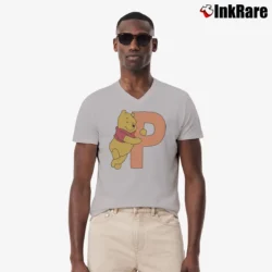 Men’s Pooh And Tigger Disney Cartoon Character 90s V-Neck Tee in sport grey | Sharp, Breathable, Everyday Staple