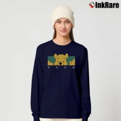 Women’s Pooh Cartoon Character Disney Spell Out Logo Long-Sleeve Top in navy | Sleek, Versatile, All-Season