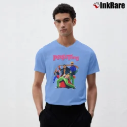 Men’s Pootie Tang Classic V-Neck Tee in light blue | Sharp, Breathable, Everyday Staple