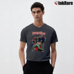 Men’s Pootie Tang Graphic V-Neck Tee in charcoal | Sharp, Breathable, Everyday Staple