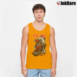 Men’s Pop Gone Metal Funny Graphic Tank Top in orange | Breathable, Active-Friendly Design