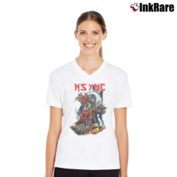 Women’s Pop Gone Metal Funny Graphic V-Neck Tee in white | Chic Neckline, Soft Texture
