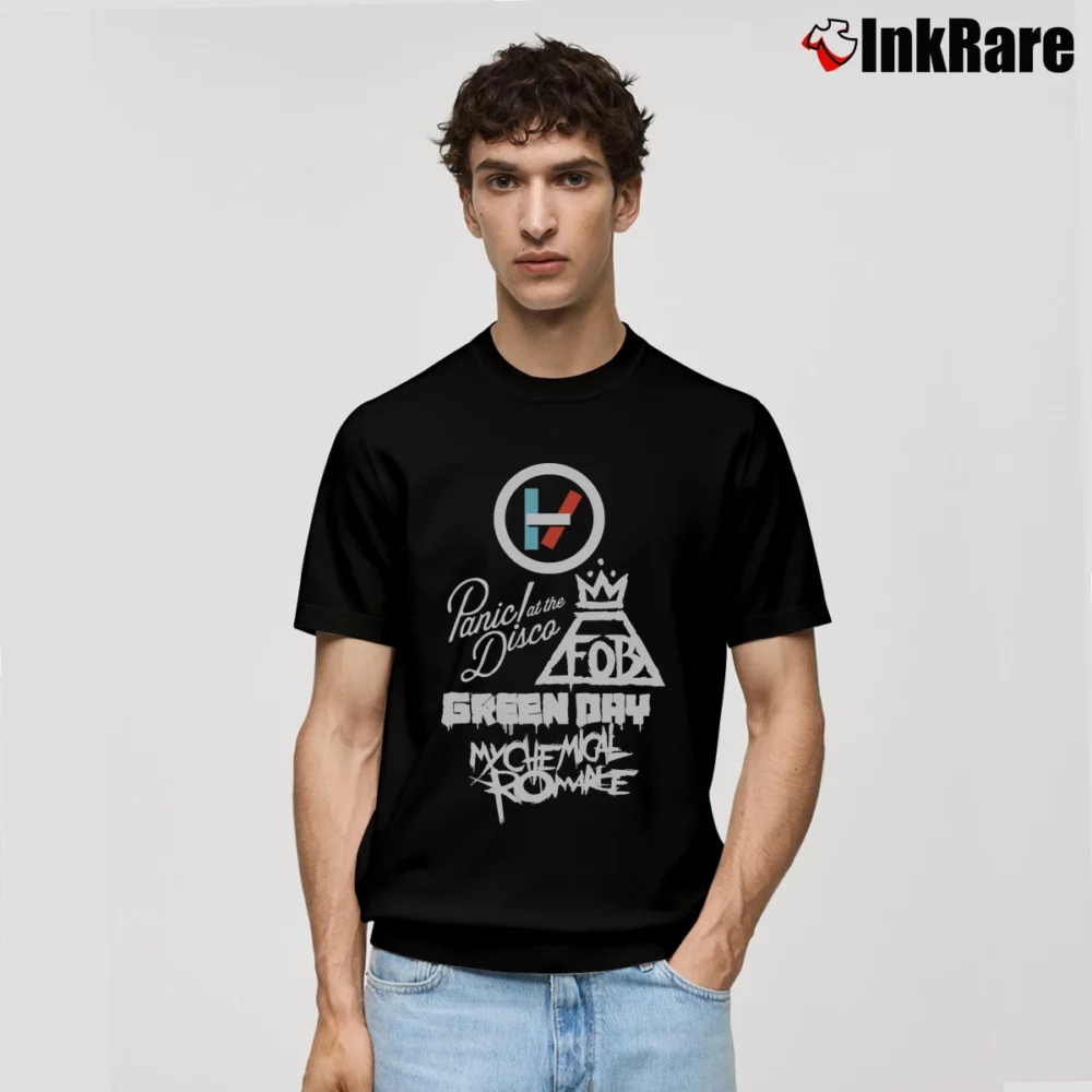 Men’s Pop Punk Emo Band Mashup Classic T-Shirt in black | Soft, Breathable Everyday Wear