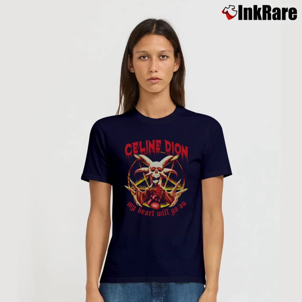 Women’s Pop Stars Gone Heavy Metal Signature T-Shirt in navy | Soft, Flattering Fit
